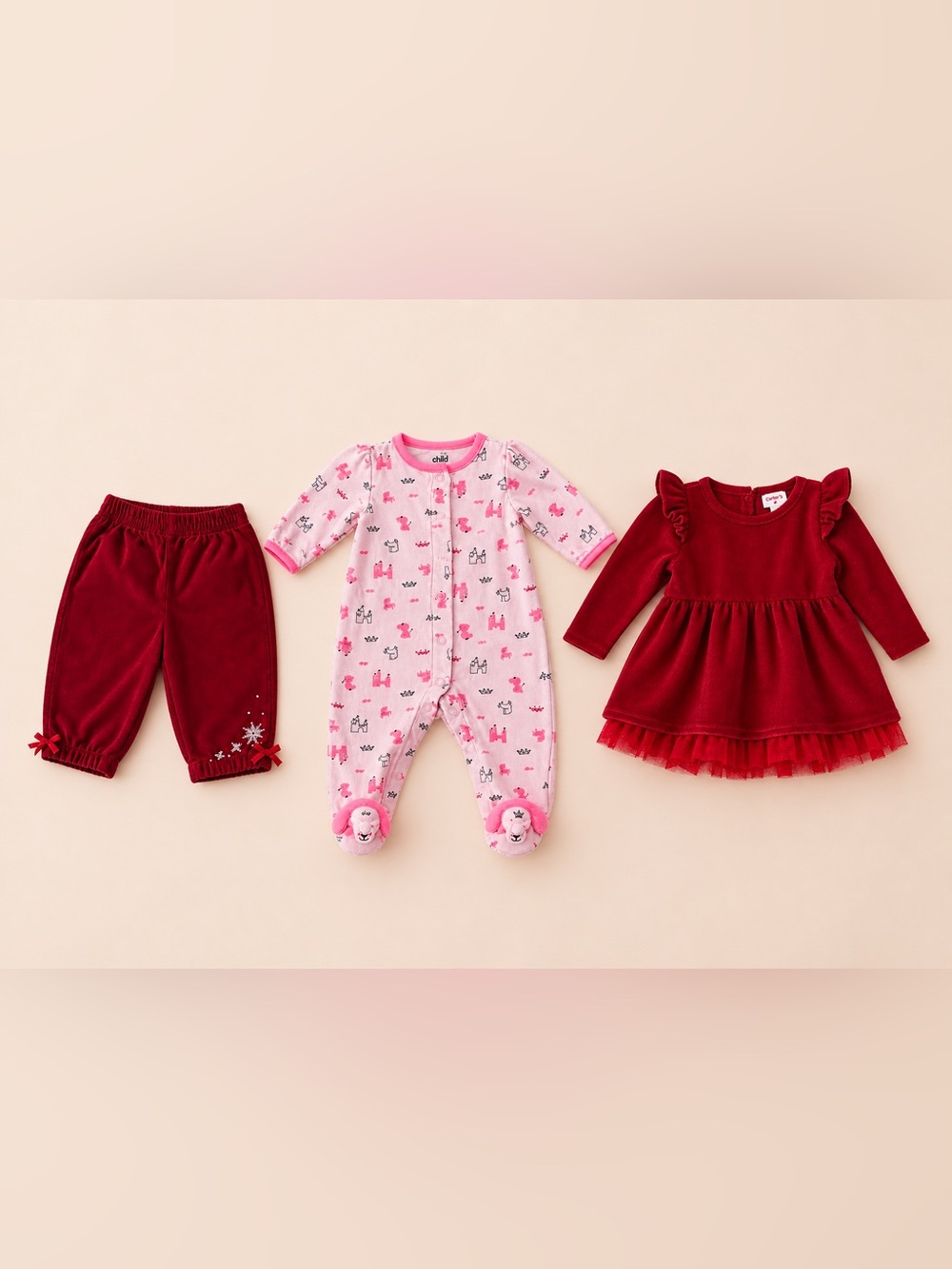Adorable Baby Girl 3-Piece Outfit Bundle – 3–6 Months